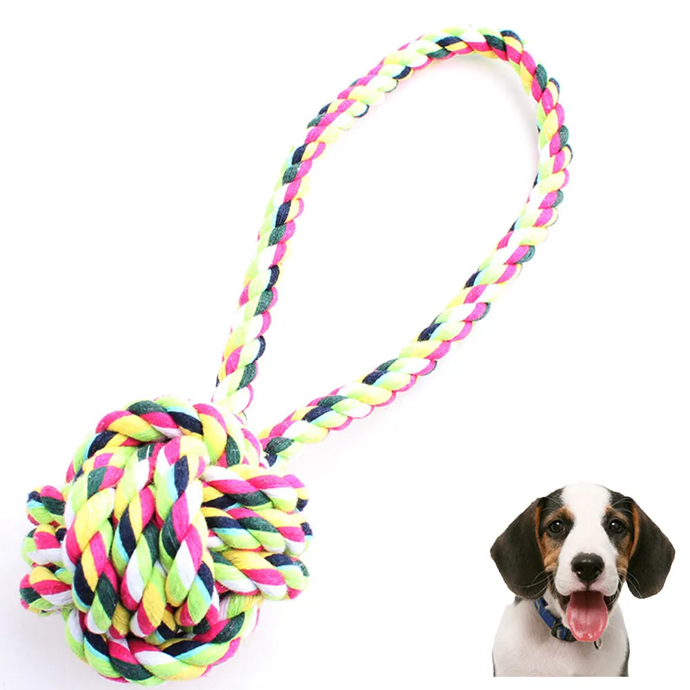 

Dog Throw Tug Pull Chew Toy Ball Rope New Dog Chew Toy Rope Training Tool Pet Dog Toys Molar Tooth To Bite Pet Game BL1