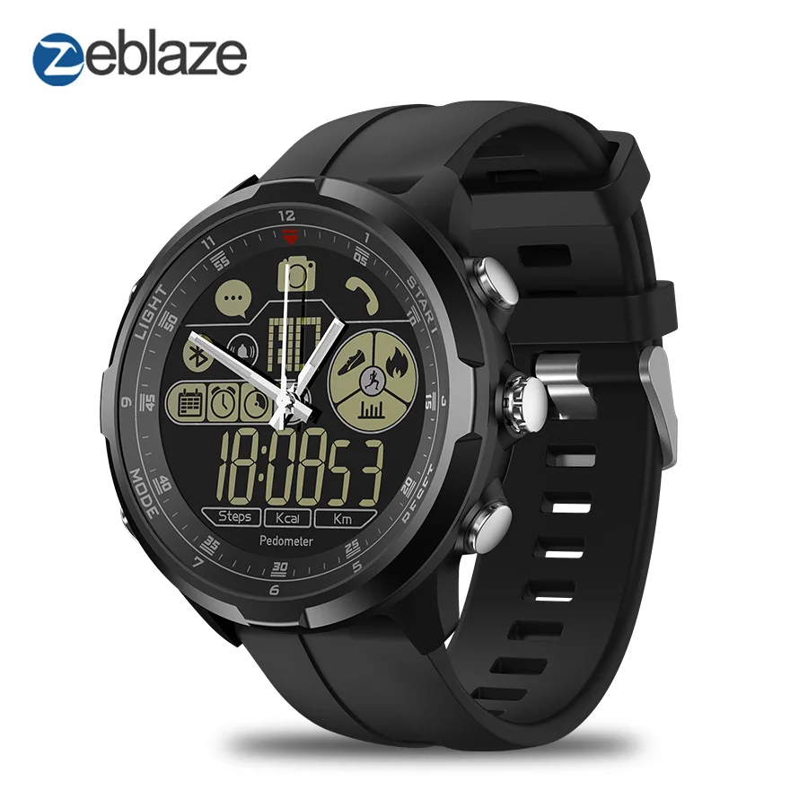 

ZEBLAZE VIBE 4 HYBRID IP67/50M Water Resistant Rugged Smartwatch 1.24'' FSTN & Mechanical Hands Sapphire Glass Smart Watch Men
