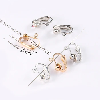 

12PCS 17MM Gold Color Silver Color Zinc Alloy Earring Clip for Jewelry Earring Making Findings Accessories