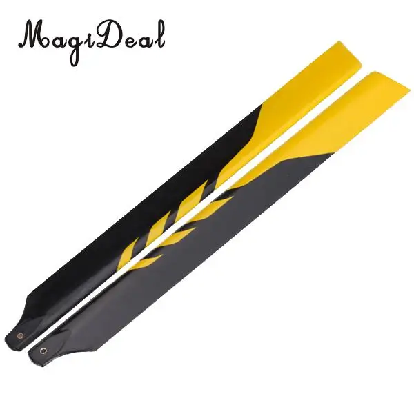 MagiDeal 2Pcs 325mm Universal Glass Fiber Main Rotor Blades for Trex 450 Series RC Helicopter Remote Control Parts