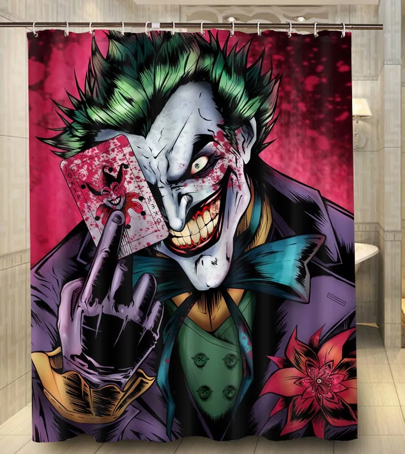 Custom joker comic book art Bathroom Shower Curtain 140x180cm Bath