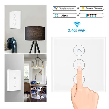 

Newest WiFi LED Dimmer Switch 110-240V Dimming Panel Switch Connected To Alexa Google Home Voice Control Dimmer for LED Lamps