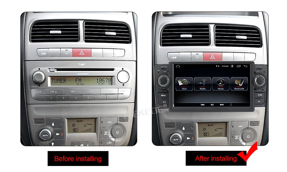 Excellent MEKEDE Android 9.1 8.1 Car Radio Multimedia Video Player Navigation GPS For Fiat Grande Punto Linea 2006 Accessories Sedan dvd 3