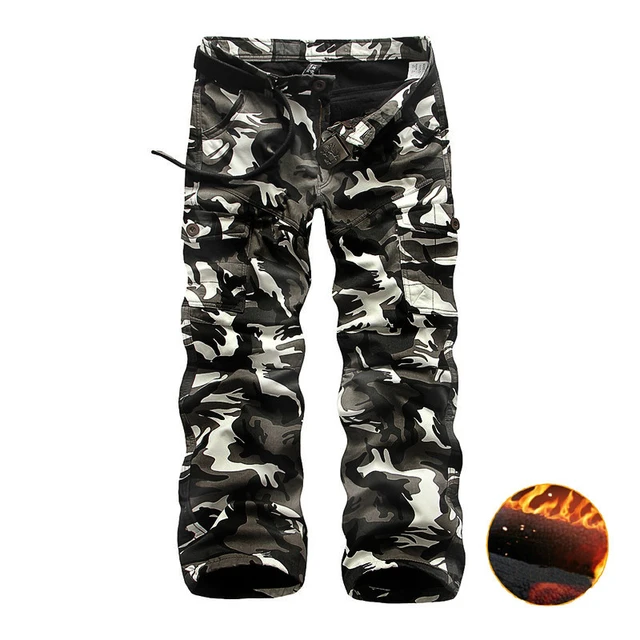 Pantalones Cargo de camuflaje para hombre, pantalón táctico informal militar  con múltiples bolsillos, blanco y negro, ropa de primavera y verano -  AliExpress