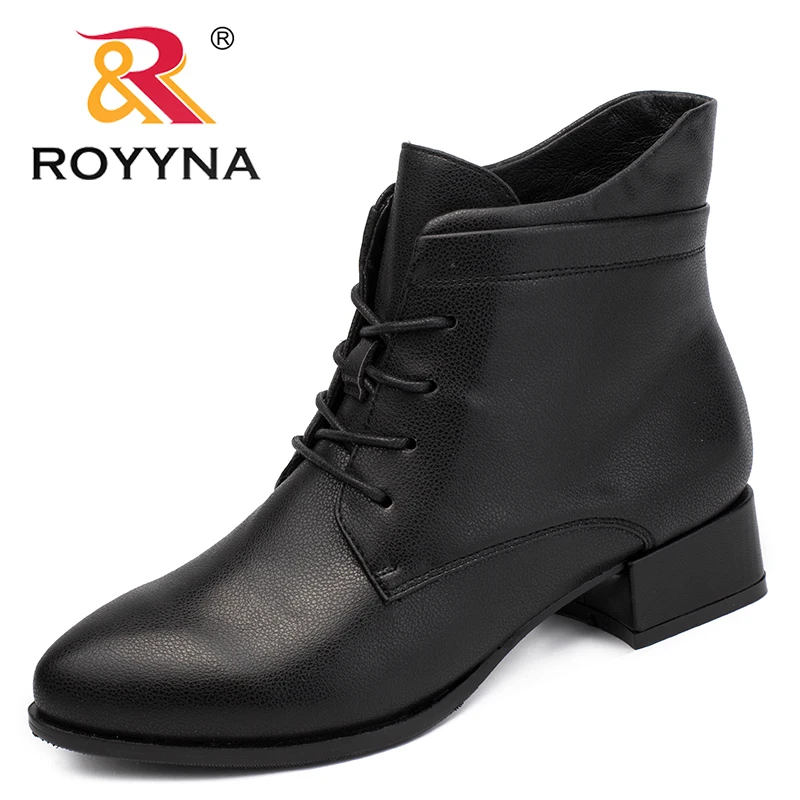 

ROYYNA New Fashion Style Women Boots Lace Up Women Winter Shoes Round Toe Lady Ankle Boots Comfortable Light Fast Free Shipping