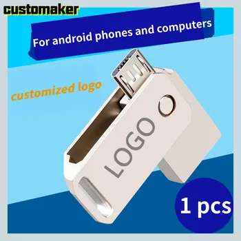 

1pcs customized logo flex 2-in-1 fast 16g Usb flash drive for android phones and computer company activity gifts holiday gifts