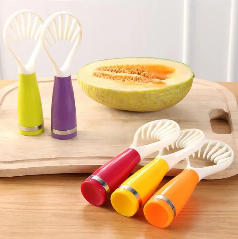 

Melon Cantaloupe Mango Muskmelon Papaya Slicer Fruit Flesh Digging Spoon Scoop Cutting Strip Seeds Remover Tool
