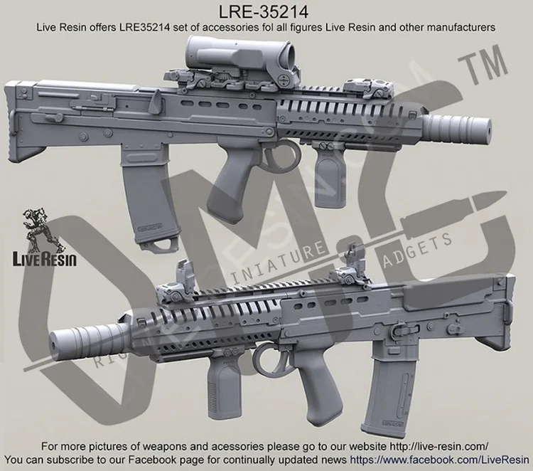 

[Scale Model Kit] Live Resin LRE-35214 1/35 L85A2 SAS CQB with Elcan Specter OS 4x scope and Silencer