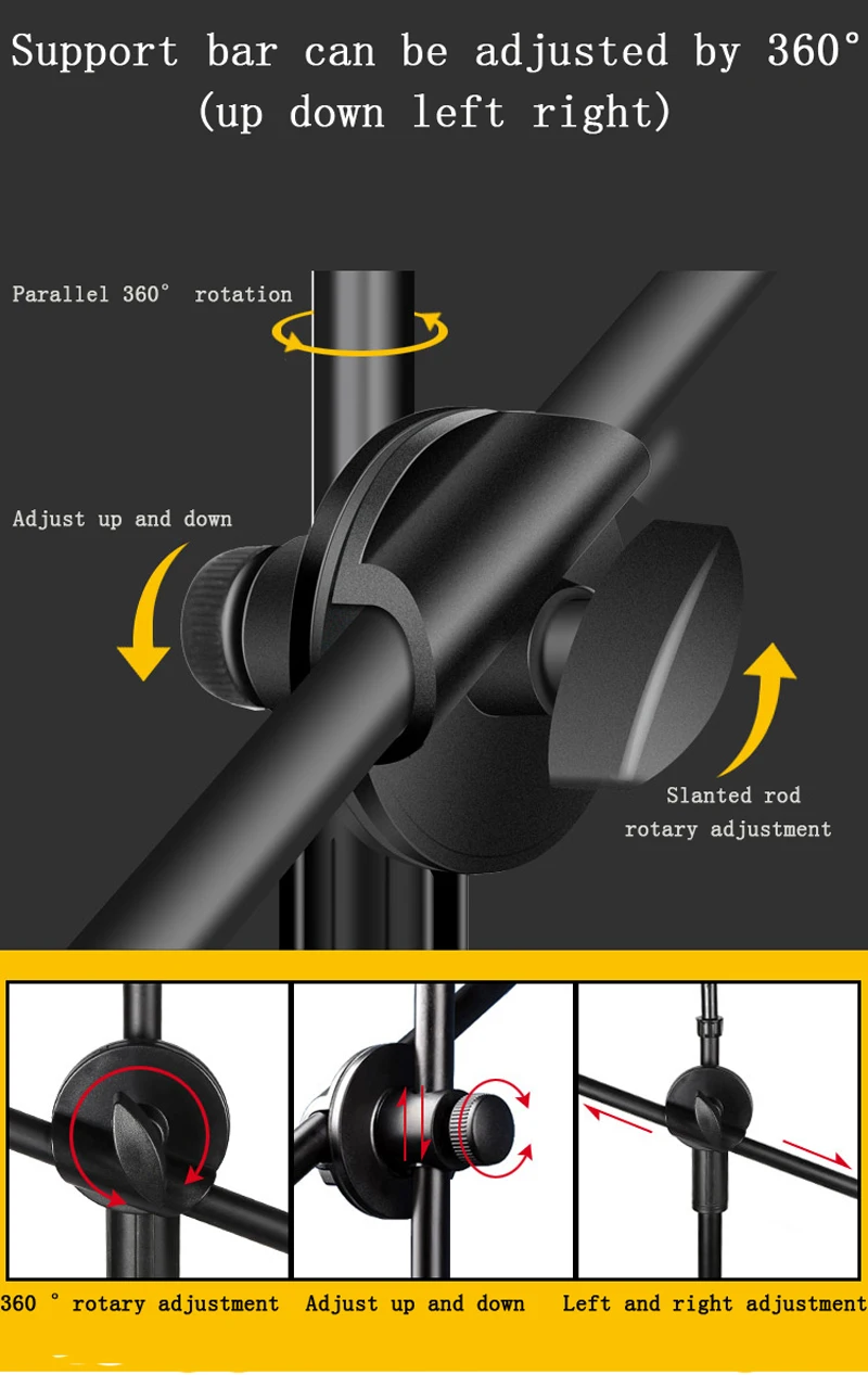  High Quality Adjustable Phone Photography Shooting Bracket Light Stand With Boom Arm+ Ballhead+Phon