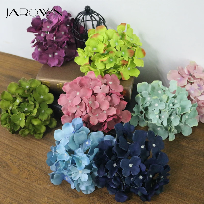 

JAROWN Simulation Hydrangea Flower Head Artificial Silk Fake Flower For Wedding DIY Shooting Flores Home Party Decor Accessories