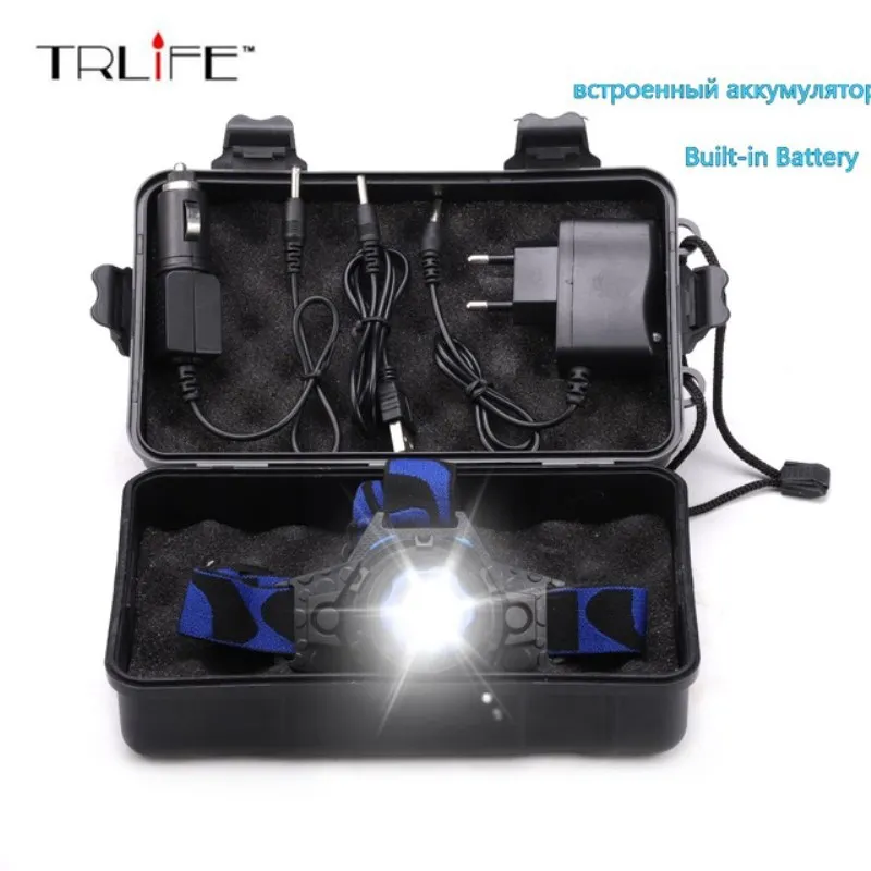

2000lumen Q5 Led Bright Zoomable Build-in Rechargeable Battery Headlamp Head Light LED Headlight for Camping/Hiking