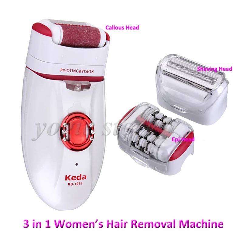 New 3 in 1 Lady Shaver Electric Epilator Hair Callus Removal Foot Care