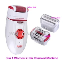 New 3 in 1 Lady Shaver Electric Epilator Hair Callus Removal Foot Care Tool Hair Removal
