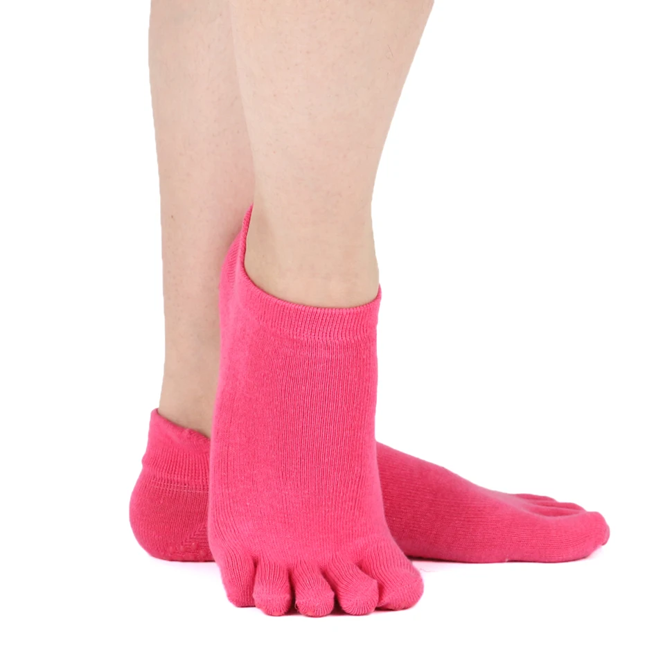 Женские носки с 5 пальцами для занятий йогой, для женщин, спортивные, танцевальные, пять пальцев, носки для фитнеса, Нескользящие, силиконовые, для пилатеса, хлопковые, Балетные Носки
