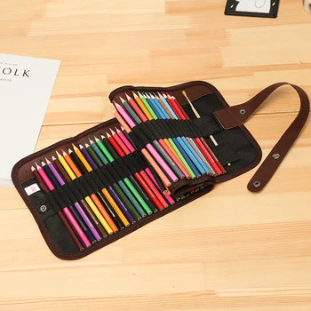 

36 Colors Wood Pencils for Drawing Colored Pencil Set with Canvas Roll Organizer Wrap Student School Stationery Supplies