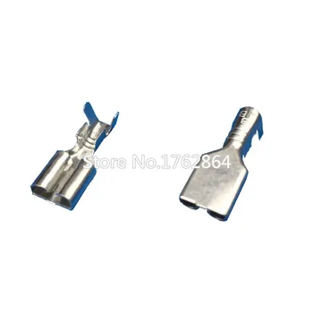 

100 PCS Terminal Blocks 6.3 series Socket Copper Terminals Plug Spring Plating DJ626-6.3AB