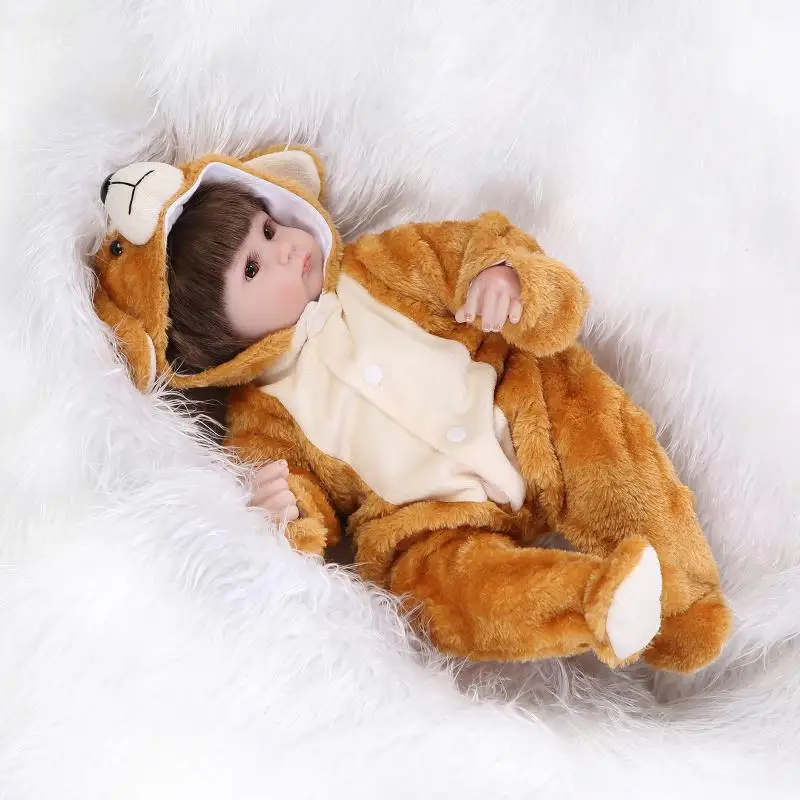 42 см alive reborn bonecas ручной работы реалистичные Reborn Baby Doll девушки ткань тела винил силикон с соской детский подарок