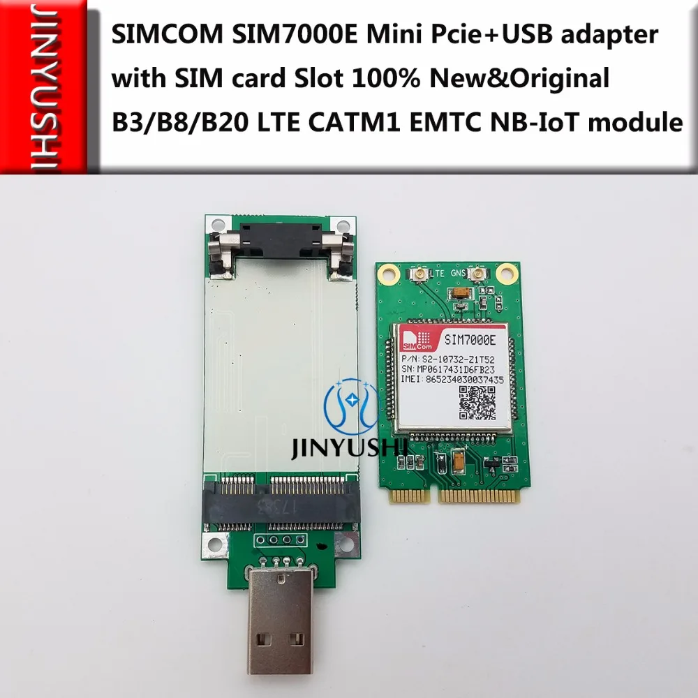 SIMCOM SIM7000E Mini Pcie+ USB адаптер со слотом для sim-карты и B3/B8/B20 LTE CATM1 EMTC NB-IoT модуль