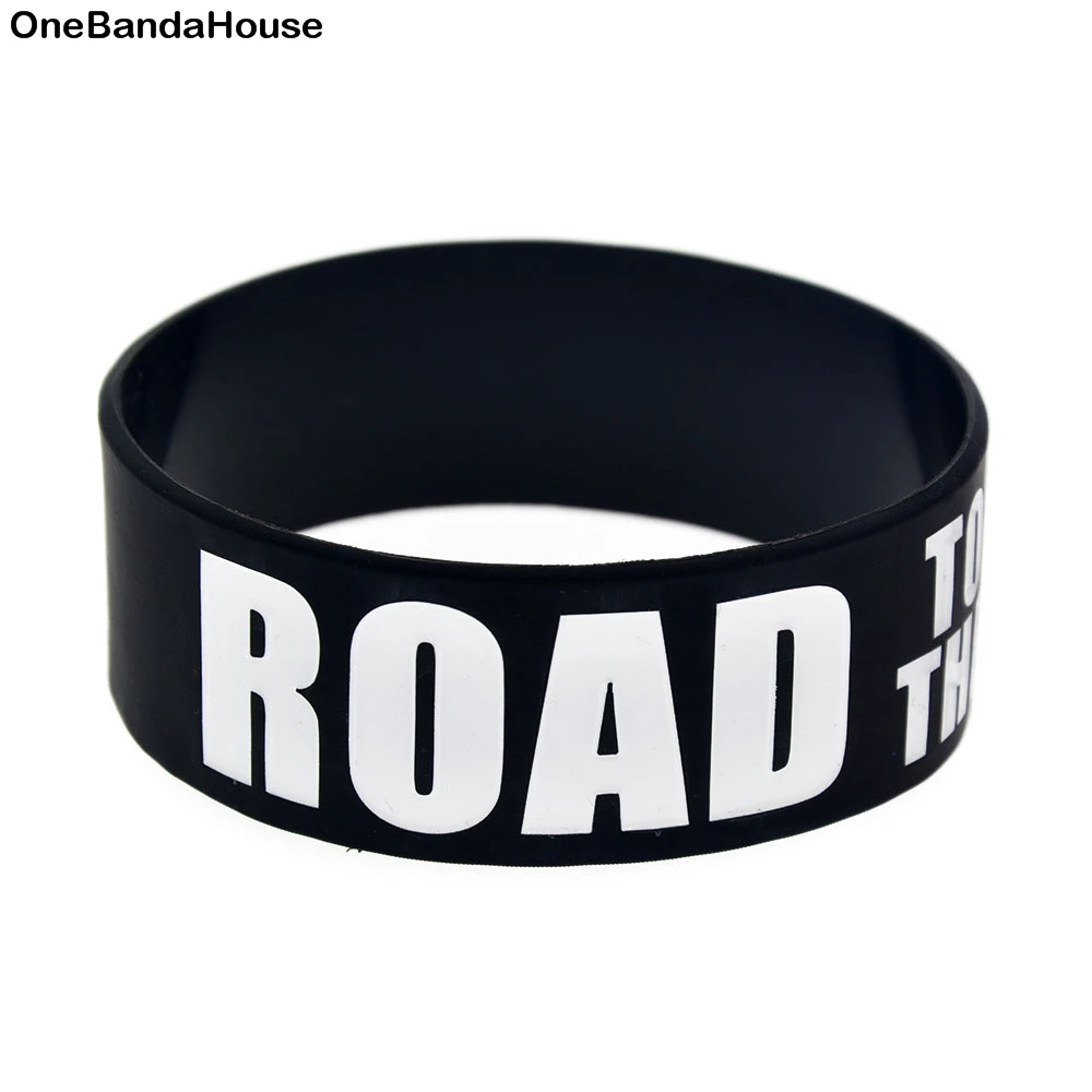 

OneBandaHouse 25PCS/Lot 1 Inch Wide Road to The Dream Silicone Rubber Bracelet Adult Size