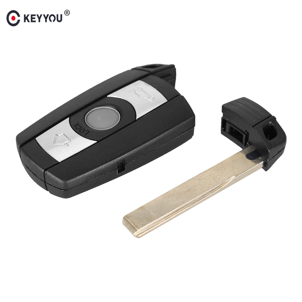 

KEYYOU 10x Remote 3 Button Car Key Cas Shell Cover Fob For BMW 1 3 5 6 Series E90 E91 E92 E60 With Key Blade