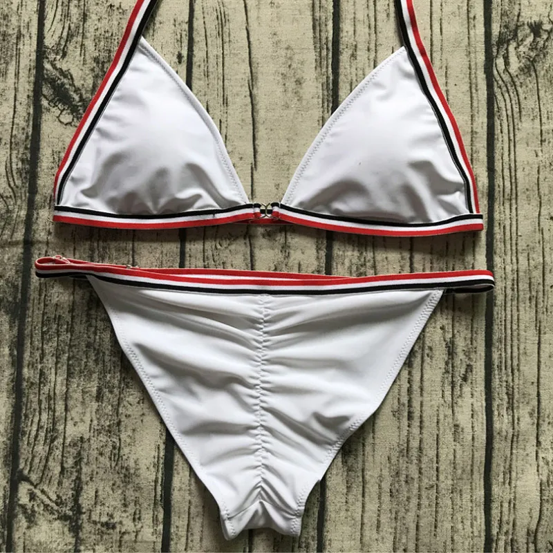 2018 Sexy Thong Swimwear Women Halter Bikini Beach Swimming Bathing ...