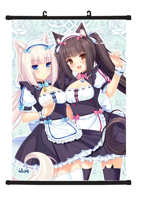 Игра Nekopara Chocola ванильный плакат настенный прокрутка домашний декор|wall scroll|home