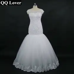 QQ Lover 2019 Новое свадебное платье с русалочкой в африканском стиле с коротким рукавом и бисером