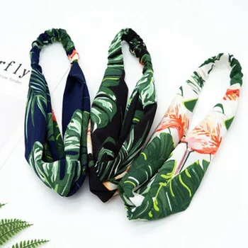 

1PC Women Hair Accessories Fashion Headband Cotton Blend Cross Knotted Bow Flower Hair Band Headdress ladies Hoop