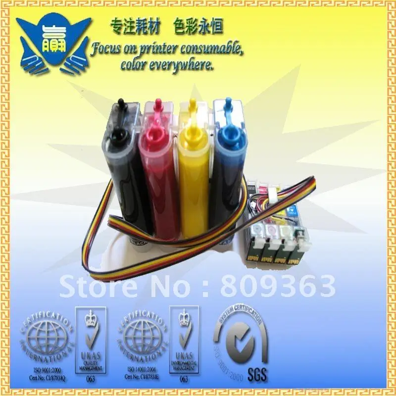 Для epson T1231 T1332 T1334 с пигментные чернила ciss Непрерывная система подачи чернил для