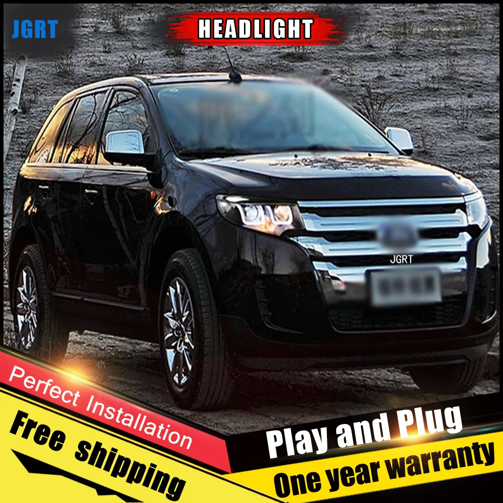 2 шт. автомобильный стиль светодиодный фары для Ford Edge 2011- для Edge Головной фонарь светодиодный DRL Объектив двойной луч H7 HID Xenon bi xenon объектив