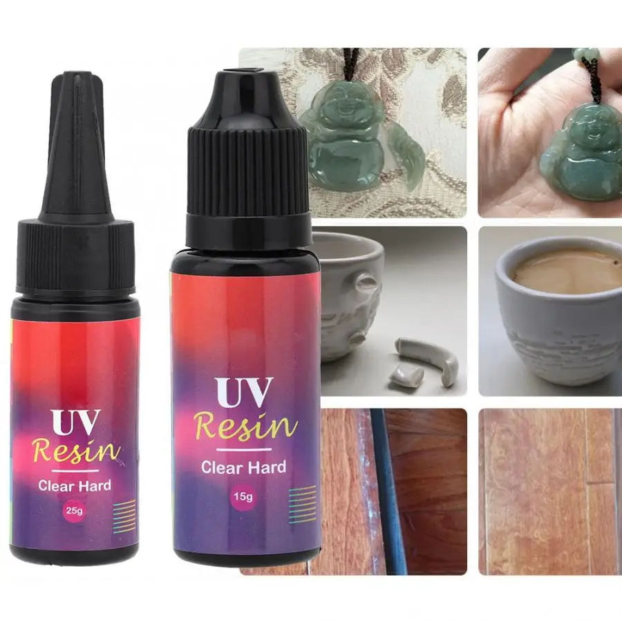 

15g /25g UV Epoxy Resin Glue High Quality Clear Hard Ultraviolet Gel For Jewelry Making Craft DIY Toy Model with Small mouth des