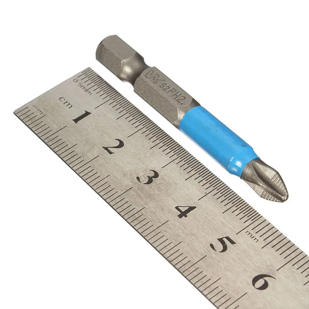 New 10pcs Anti Slip Electric Hex Shank Magnetic 50mm Cross Head Screwdriver Bit Tool
