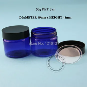 

100pcs/Lot Wholesale 50g Plastic Facial Cream Jar Black Screw Cap PET Mask Makeup Container Cosmetic Packaging Small Pot