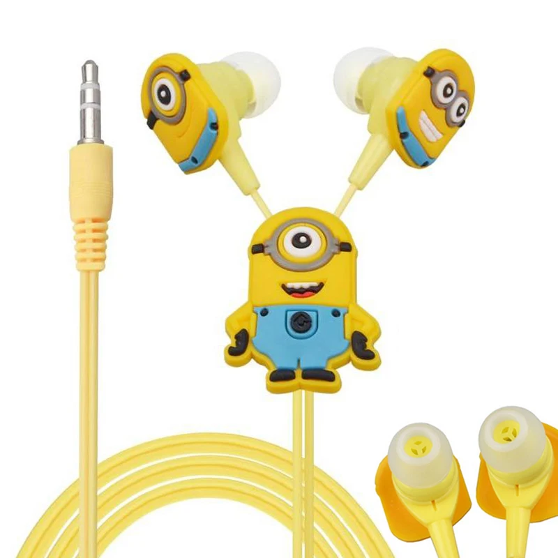 

New Cartoon minions earphone Despicable Me 3.5 mm In-ear Wired Earphone Mp3 headphone Mobile Phone headset Children headphones