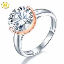 Hutang круглые кольца 10 мм, схожие с бриллиантами, 925 пробы, серебряное, розовое золото, кольцо, ювелирные изделия с кристаллами для женщин, лучший подарок