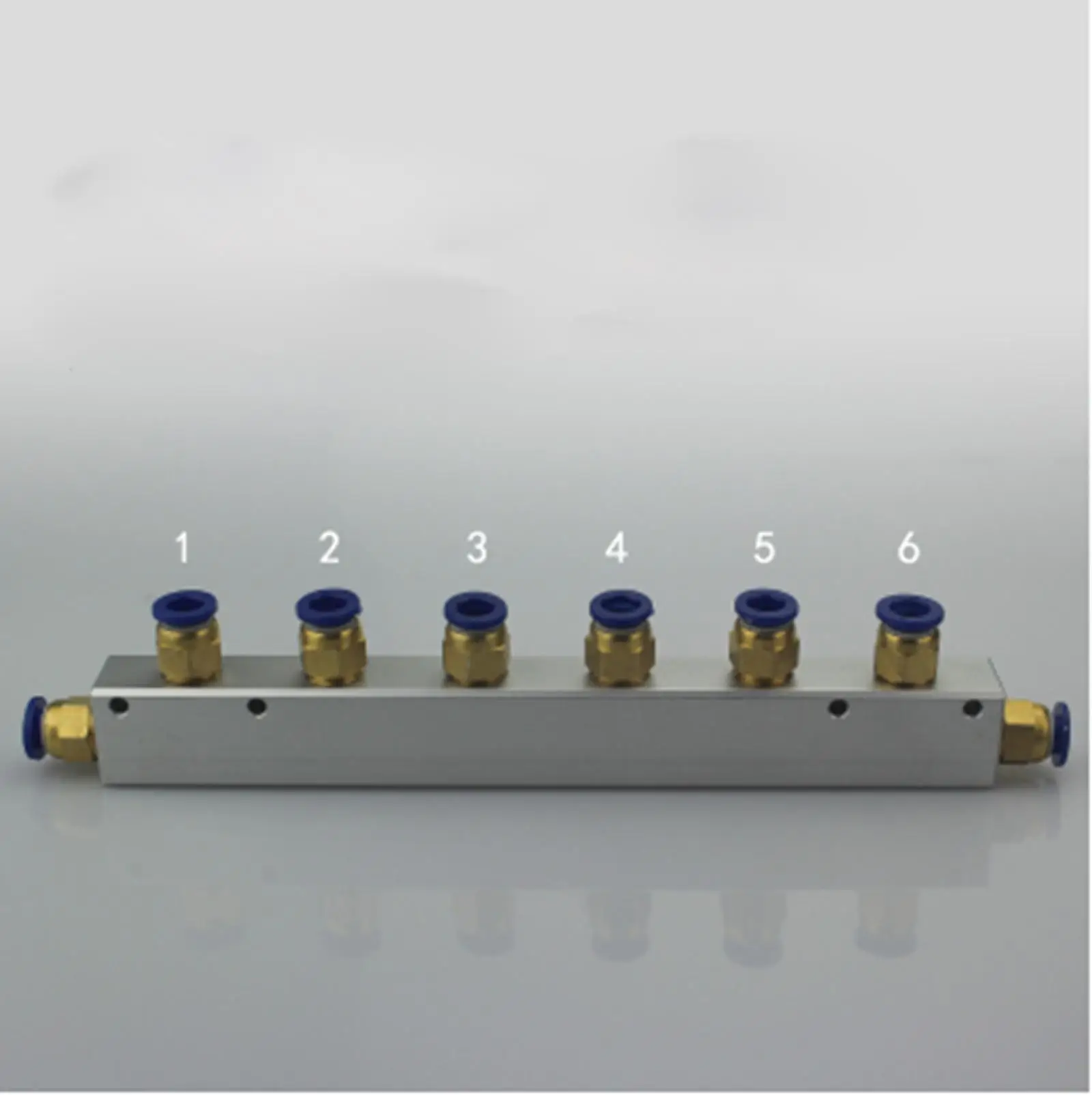 A Kit Push Fit 8mm 6 Way Pneumatic Air Manifold Block Splitter With Couplersin Pneumatic Parts