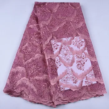 

African Lace Fabric Hot Sale French Cord Lace Fabric Embroidered Nigerian Tulle Lace Fabric For Women Wedding Party DressA1659
