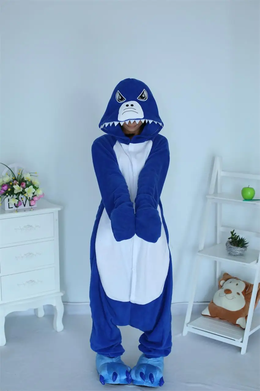 Kigurumi/Пижама для взрослых; костюм для косплея; серая акула; Onesie Lemur; одежда для сна; домашняя одежда; Пижама унисекс; праздничная одежда для женщин и мужчин - Цвет: as photo