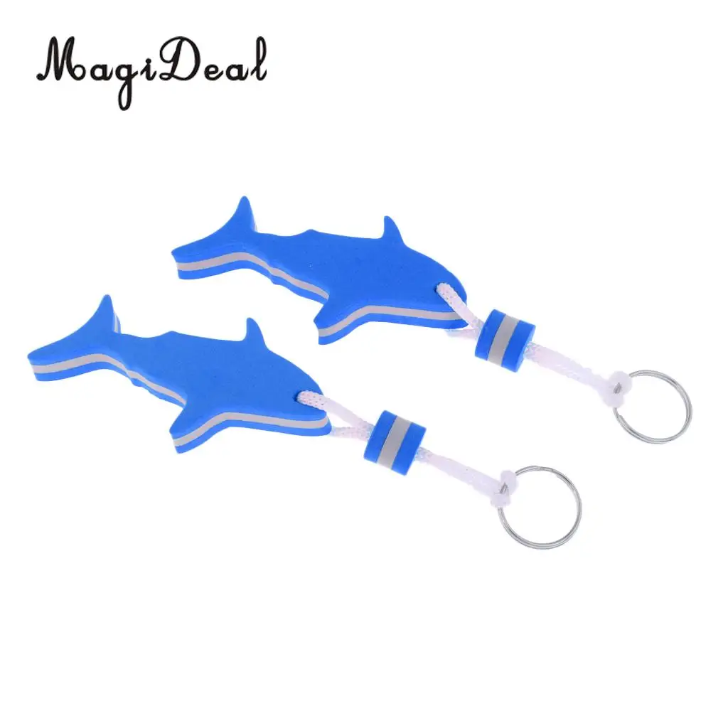 MagiDeal 2 Pieces Marine Shark Shaped EVA Floating Keychain Keyring Water Key Float for Radting Surfing Rowing Boat Accessories
