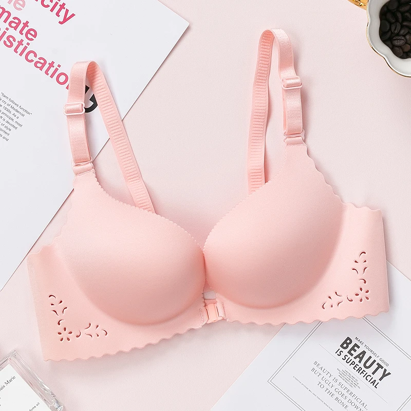 

NEW sexy Lingerie women adjustable push up bras Underwear Front Closure girls small bra floral deep V backless Bralette