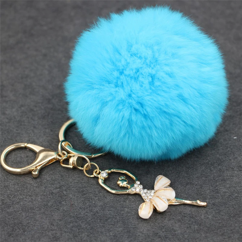 Buy Trendy Fluffy Ball Keychain Cute Pompom Fuax