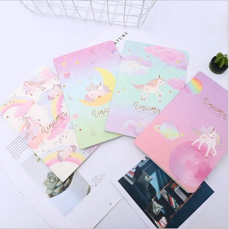 

1PC 38 Sheets Newest A5 Cartoon Unicorn Notebook Planner Diary Weekly Monthly Plan Kawaii Students Study Line Book Stationery