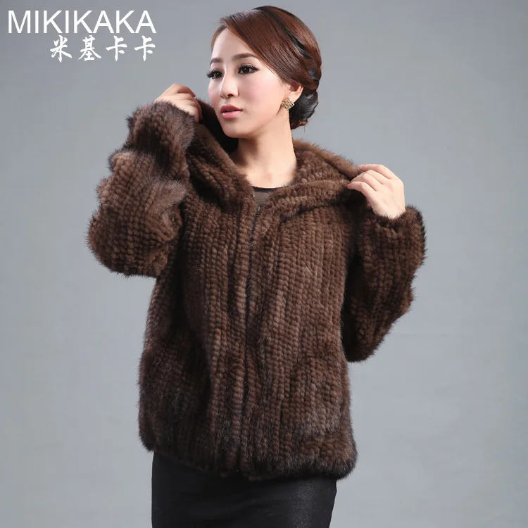 Fashion new Ladies' Mink coat,Elegant Noble women's mink knitted fur ...