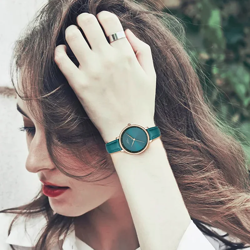 IBSO простые женские кварцевые часы черный ремешок из натуральной кожи женские кварцевые часы водонепроницаемые Montre Femme#6606