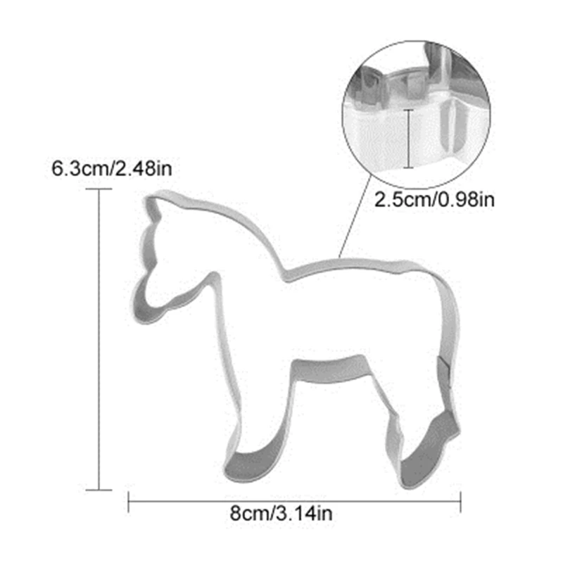 Горячая нержавеющая сталь конь моделирование формочки для печенья украшения торта Форма для выпечки печенья штамп для печенья пряников
