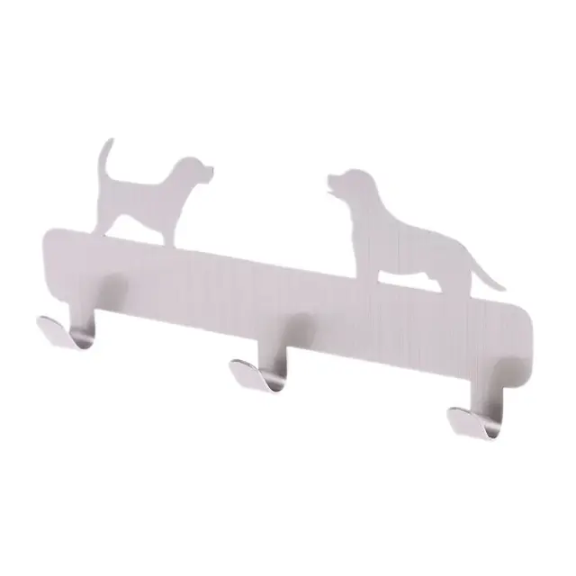 Vintage Dog Shaped Hooks Wall Door Rustic Hanger Clothes Coat Hat Key