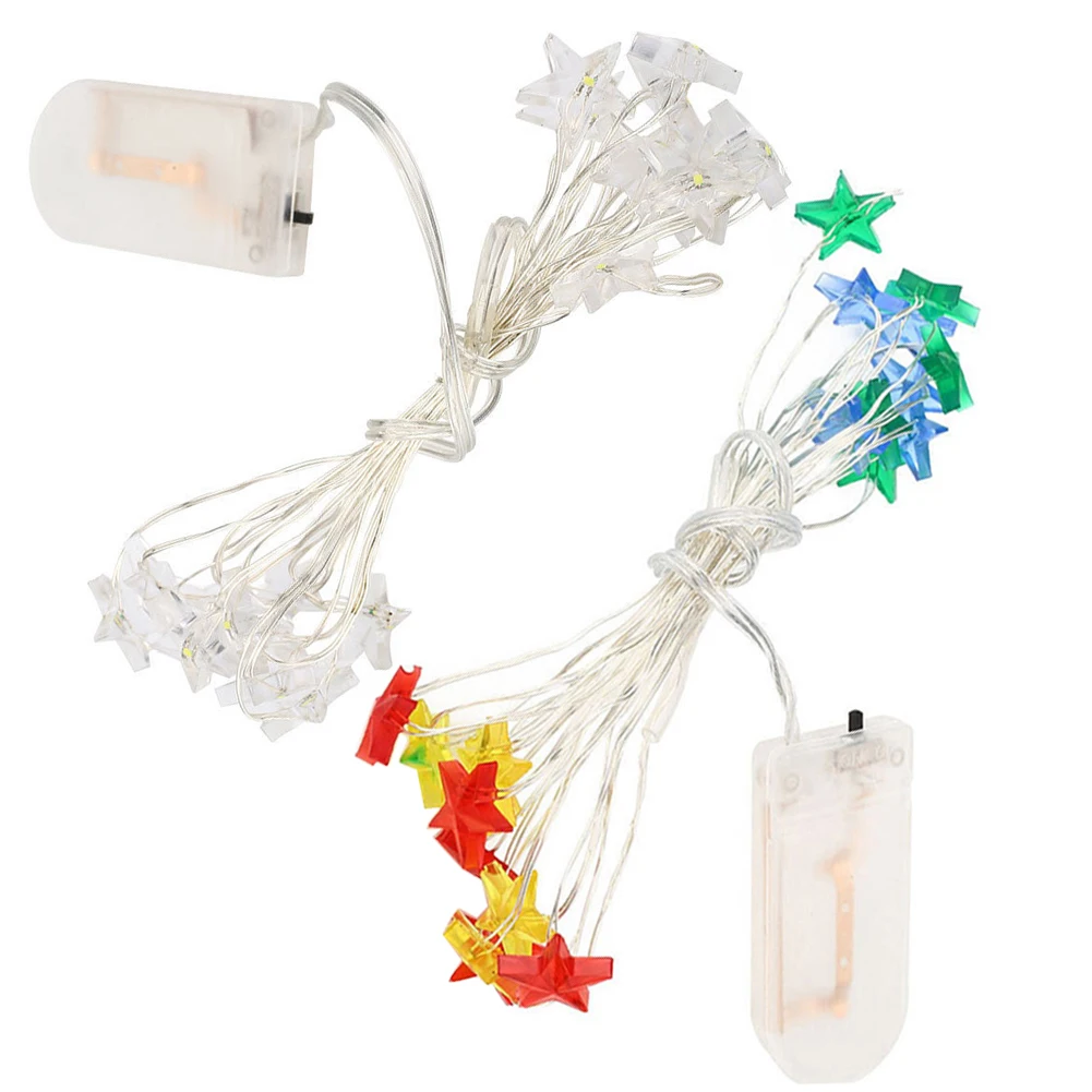 

LED Star Wire String Lights LED Fairy Lights Christmas Wedding decoration Lights Button Battery lights