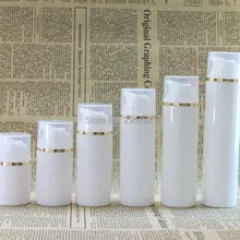 100 мл 150 мл пустые безвоздушные бутылки с насосом золотая линия вакуумный косметический контейнер для лосьона Женская косметическая бутылка для путешествий Maquiagem 10 шт