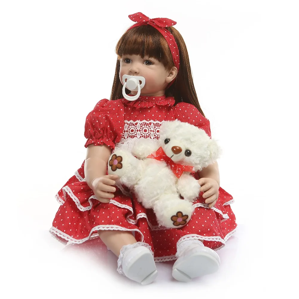 

60cm very big reborn toddler princess Handmade Silicone vinyl 24inch Lifelike Baby Bonecas girl kid bebe lol doll reborn dolls