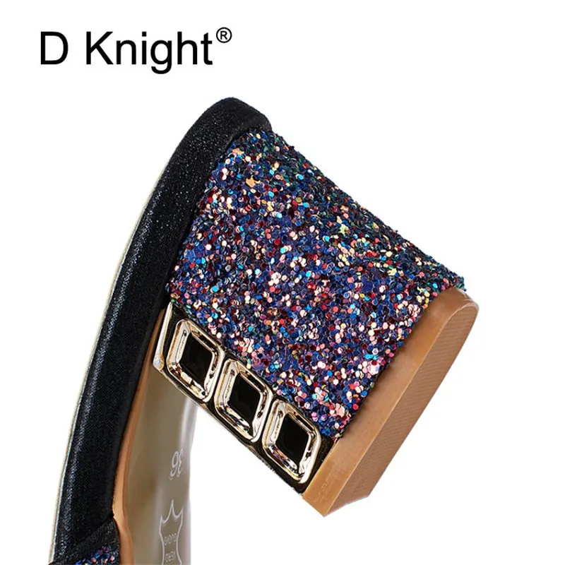 2018 Female Slippers Sepuined Cloth Sandals Summer Shoes Women Mules Lady Flip Flops Black High Heeled Slides Shoes Plus Size 43 (10)
